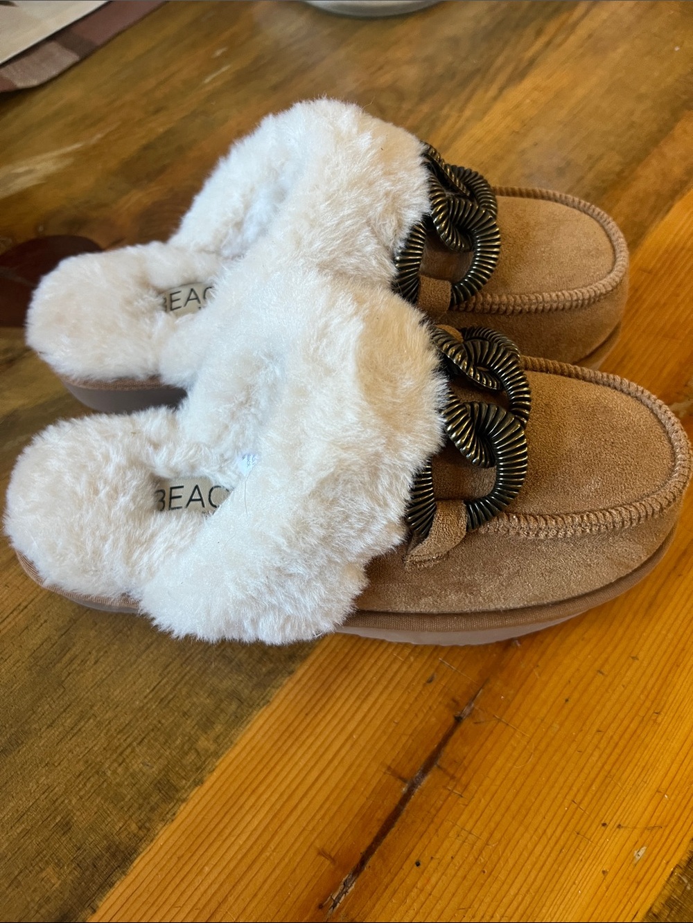 Beach by Matisse Taos Clog Suede Shearling Lined Slip-On Slippers Size 6